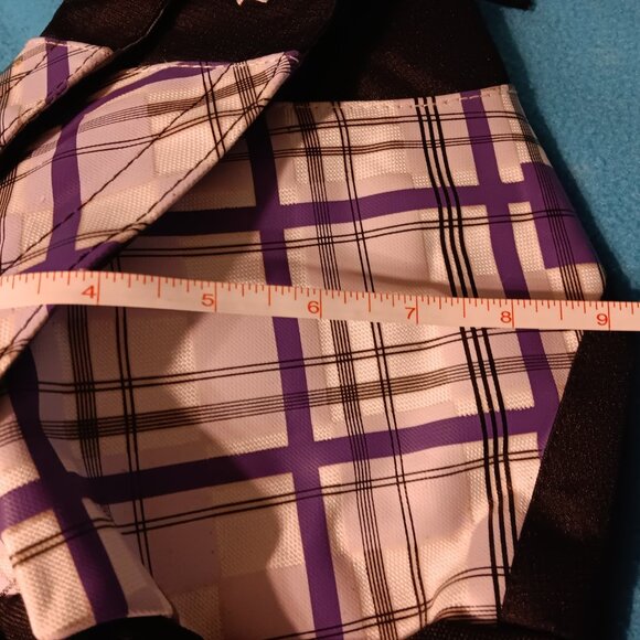 Tracker cross body bag / backpack black with purple white checkered design - Picture 4 of 5